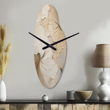beige minimalism elegance in bloom - Asymmetric Metal Wall Clock