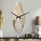beige minimalism elegance in bloom - Asymmetric Metal Wall Clock