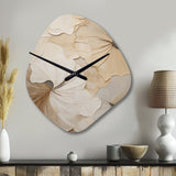 beige minimalism elegance in bloom - Asymmetric Metal Wall Clock