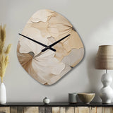 beige minimalism elegance in bloom - Asymmetric Metal Wall Clock