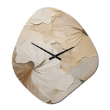beige minimalism elegance in bloom - Asymmetric Metal Wall Clock