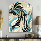 Teal And Cream Natures Whispers - Asymmetric Metal Wall Clock