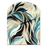 Teal And Cream Natures Whispers - Asymmetric Metal Wall Clock