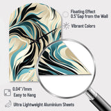 Teal And Cream Natures Whispers - Asymmetric Metal Wall Clock