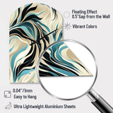 Teal And Cream Natures Whispers - Asymmetric Metal Wall Clock