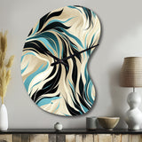 Teal And Cream Natures Whispers - Asymmetric Metal Wall Clock