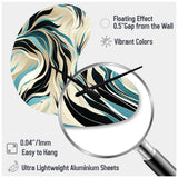 Teal And Cream Natures Whispers - Asymmetric Metal Wall Clock