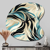 Teal And Cream Natures Whispers - Asymmetric Metal Wall Clock