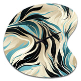 Teal And Cream Natures Whispers - Asymmetric Metal Wall Clock