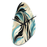 Teal And Cream Natures Whispers - Asymmetric Metal Wall Clock