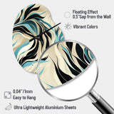 Teal And Cream Natures Whispers - Asymmetric Metal Wall Clock