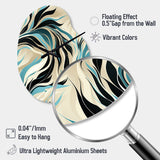 Teal And Cream Natures Whispers - Asymmetric Metal Wall Clock