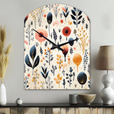 Love In The Wild Coral And Beige Flower - Asymmetric Metal Wall Clock