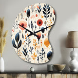Love In The Wild Coral And Beige Flower - Asymmetric Metal Wall Clock