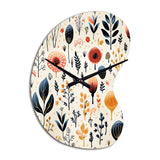 Love In The Wild Coral And Beige Flower - Asymmetric Metal Wall Clock