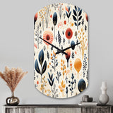 Love In The Wild Coral And Beige Flower - Asymmetric Metal Wall Clock