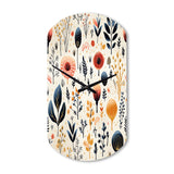 Love In The Wild Coral And Beige Flower - Asymmetric Metal Wall Clock