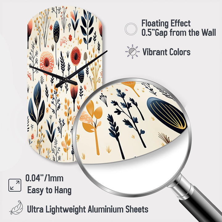 Love In The Wild Coral And Beige Flower - Asymmetric Metal Wall Clock