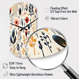 Love In The Wild Coral And Beige Flower - Asymmetric Metal Wall Clock