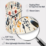 Love In The Wild Coral And Beige Flower - Asymmetric Metal Wall Clock