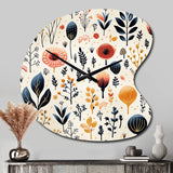 Love In The Wild Coral And Beige Flower - Asymmetric Metal Wall Clock