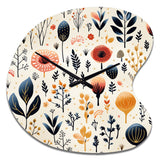 Love In The Wild Coral And Beige Flower - Asymmetric Metal Wall Clock