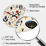 Love In The Wild Coral And Beige Flower - Asymmetric Metal Wall Clock