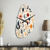 Love In The Wild Coral And Beige Flower - Asymmetric Metal Wall Clock