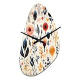 Love In The Wild Coral And Beige Flower - Asymmetric Metal Wall Clock