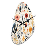 Love In The Wild Coral And Beige Flower - Asymmetric Metal Wall Clock