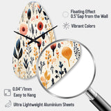 Love In The Wild Coral And Beige Flower - Asymmetric Metal Wall Clock
