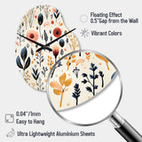 Love In The Wild Coral And Beige Flower - Asymmetric Metal Wall Clock
