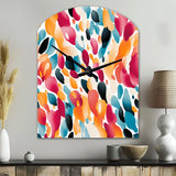 Pink And Blue Vibrant Abstract Wilderness - Asymmetric Metal Wall Clock