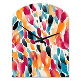 Pink And Blue Vibrant Abstract Wilderness - Asymmetric Metal Wall Clock
