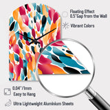 Pink And Blue Vibrant Abstract Wilderness - Asymmetric Metal Wall Clock