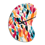Pink And Blue Vibrant Abstract Wilderness - Asymmetric Metal Wall Clock