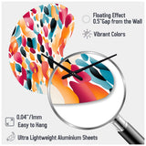 Pink And Blue Vibrant Abstract Wilderness - Asymmetric Metal Wall Clock