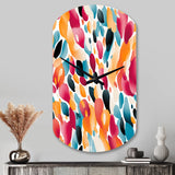 Pink And Blue Vibrant Abstract Wilderness - Asymmetric Metal Wall Clock