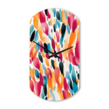 Pink And Blue Vibrant Abstract Wilderness - Asymmetric Metal Wall Clock