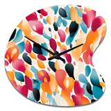 Pink And Blue Vibrant Abstract Wilderness - Asymmetric Metal Wall Clock