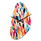 Pink And Blue Vibrant Abstract Wilderness - Asymmetric Metal Wall Clock