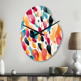 Pink And Blue Vibrant Abstract Wilderness - Asymmetric Metal Wall Clock