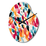 Pink And Blue Vibrant Abstract Wilderness - Asymmetric Metal Wall Clock