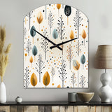 Minimalism Beige Ferns  Pattern - Asymmetric Metal Wall Clock