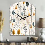 Minimalism Beige Ferns  Pattern - Asymmetric Metal Wall Clock