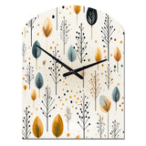 Minimalism Beige Ferns  Pattern - Asymmetric Metal Wall Clock
