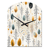 Minimalism Beige Ferns  Pattern - Asymmetric Metal Wall Clock