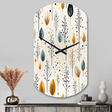 Minimalism Beige Ferns  Pattern - Asymmetric Metal Wall Clock