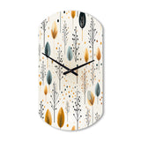 Minimalism Beige Ferns  Pattern - Asymmetric Metal Wall Clock