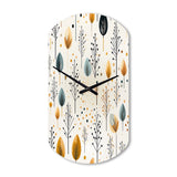 Minimalism Beige Ferns  Pattern - Asymmetric Metal Wall Clock
